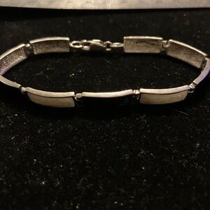 Vintage Enamel Sterling Silver Bracelet